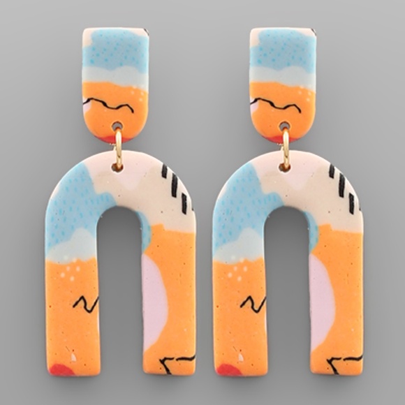 Clay Marvel Teardrop Earrings - Picture 1 of 2